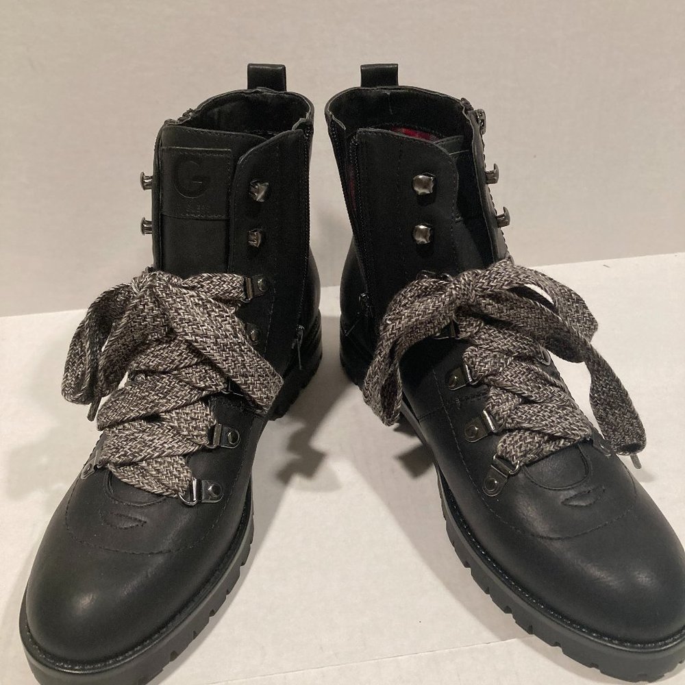 Women's BY GUESS Lace Up Black, Size 10 M, Ankle Boots